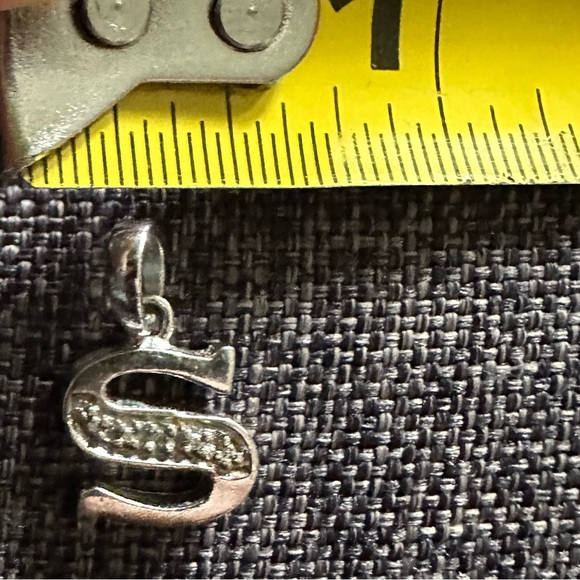Silver Charm Letter “S” with CZ gems in the center. - Picture 5 of 5